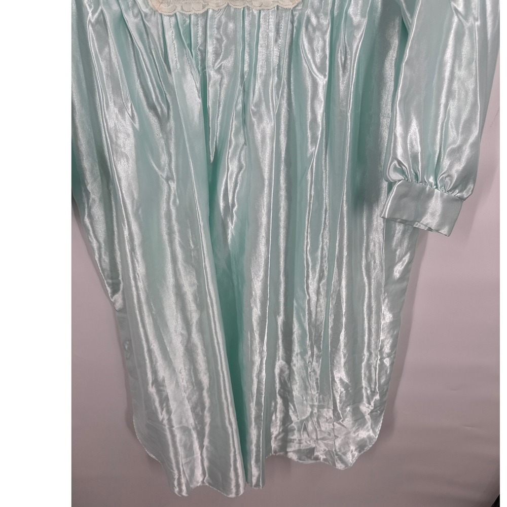 Barbizon Vintage Satin Embroidered Nightgown Womens Size L Romantic Bridal Lace - Picture 6 of 9